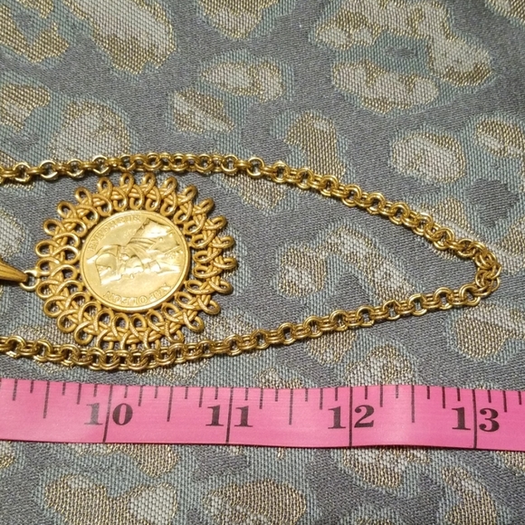 Miriam Haskell 2 layer 26"" Coin Necklace - Picture 4 of 4